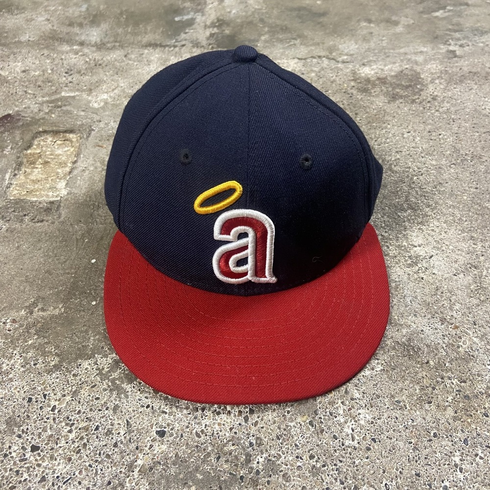 Vintage Y2K New Era 59Fifty California Angels Cap Size 7 1/8 Blue Retro MLB Logo